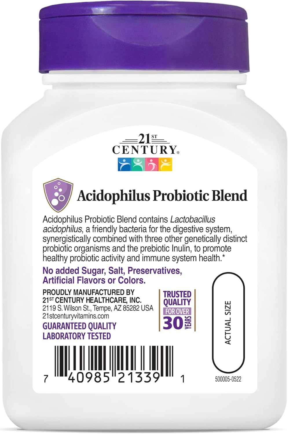 200 Count 21st Century Acidophilus Capsules (2 Packs) - Probiotics for Gut Health and Digestive Support