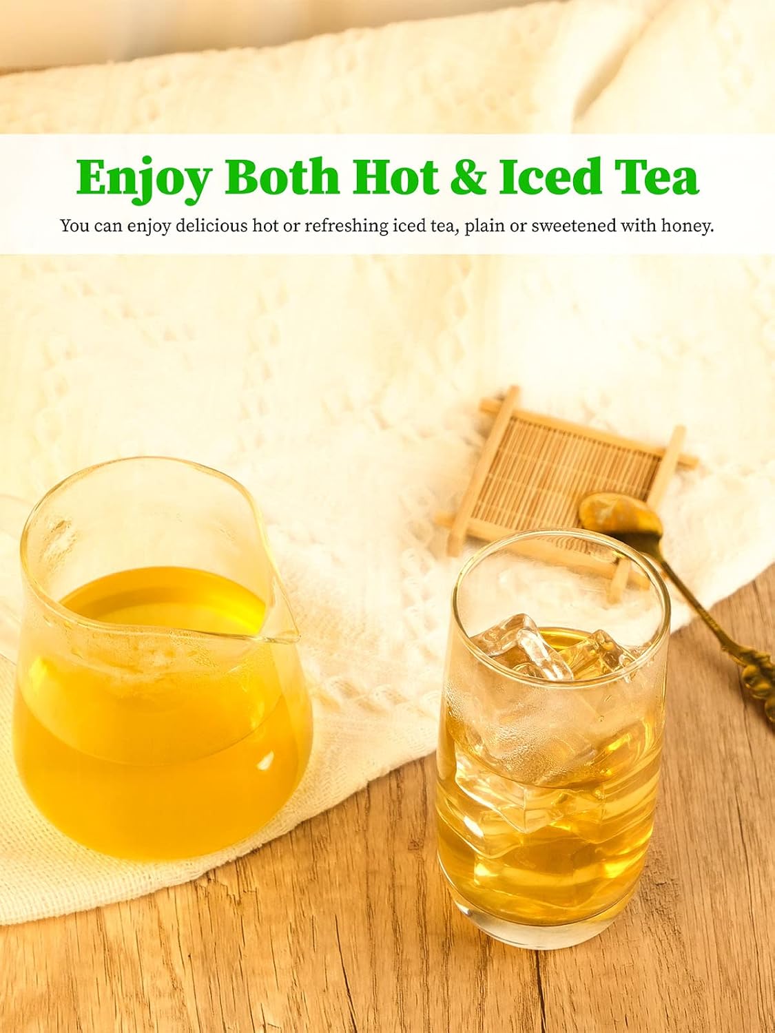 200 Count TeeLux Decaf Green Tea Bags - Pure Decaffeinated Green Tea for Hot & Iced Tea - High Antioxidant Content