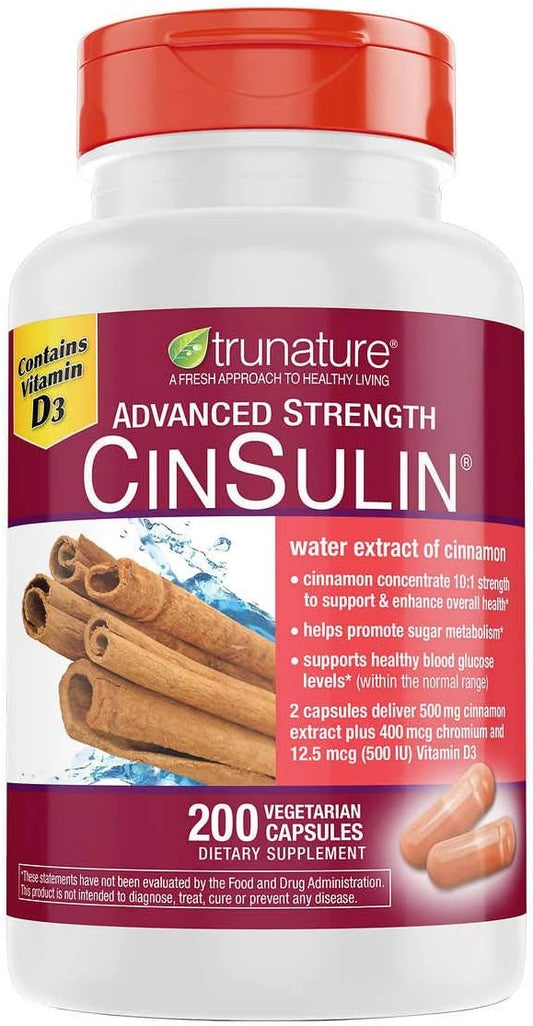200 Count TruNature Advanced Strength Cinsulin with Cranberry Supplement