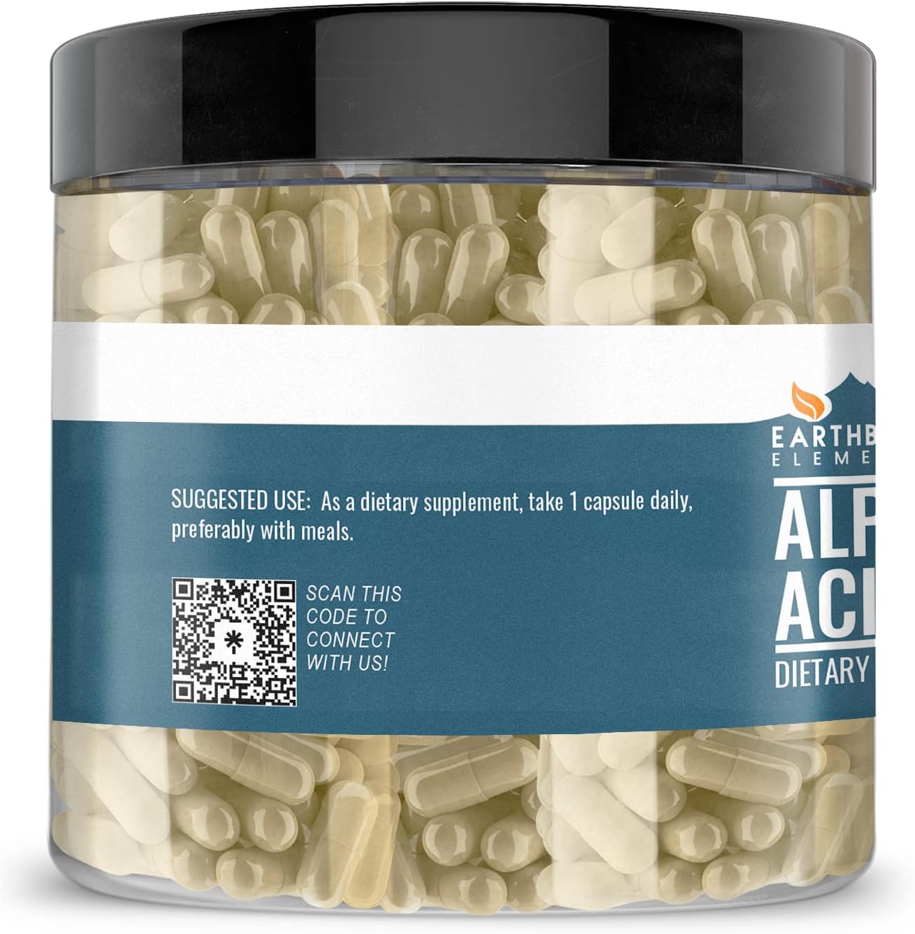 200 Earthborn Elements Alpha-Lipoic Acid Capsules - Pure, Undiluted, Additive-Free