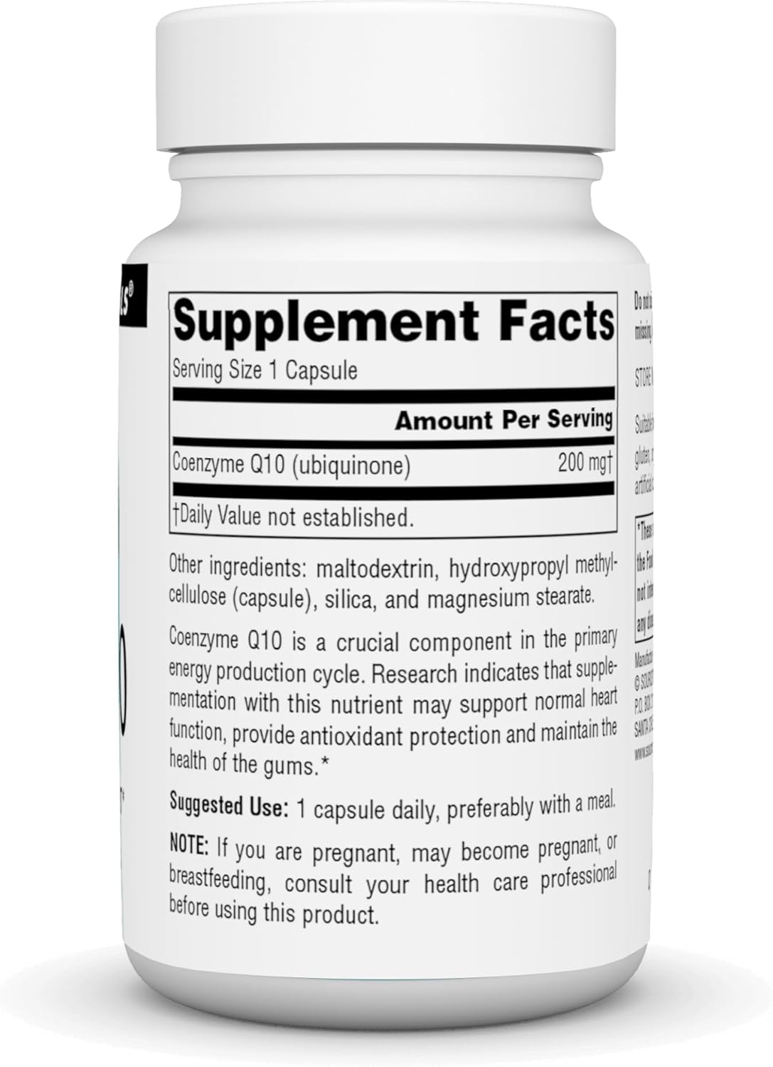 200 mg Source Naturals Coenzyme Q10 Capsules for Energy, Heart Function, Antioxidant Protection, Healthy Gums - 30 Vegetarian Capsules