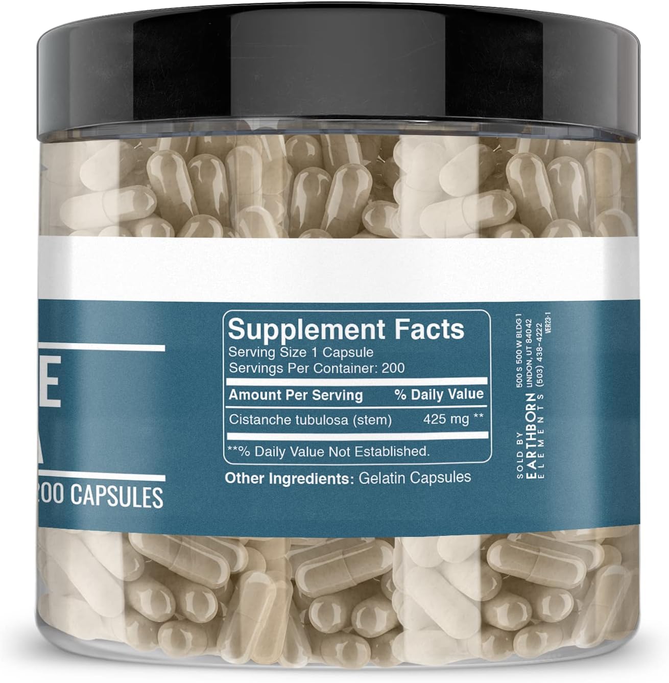 200 Pure Earthborn Elements Cistanche Tubulosa Capsules - Lab Verified, No Fillers/Additives