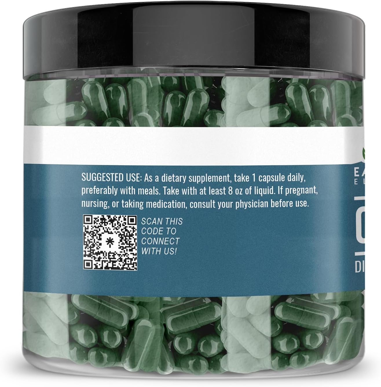 200 Pure & Undiluted Chlorella Capsules by Earthborn Elements - No Additives