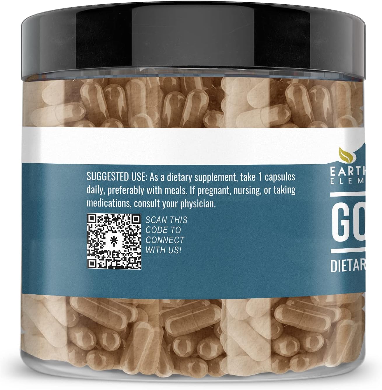 200 Pure & Undiluted Golden Thread Capsules by Earthborn Elements - Additive-Free