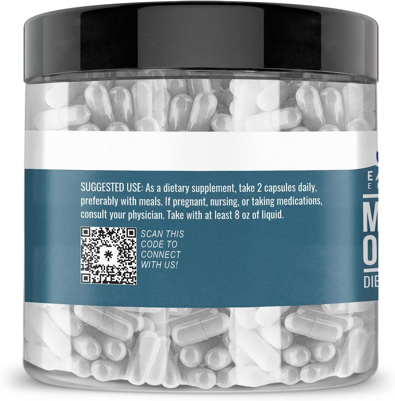 200 Pure & Undiluted Magnesium Oxide Capsules by Earthborn Elements - Additive-Free
