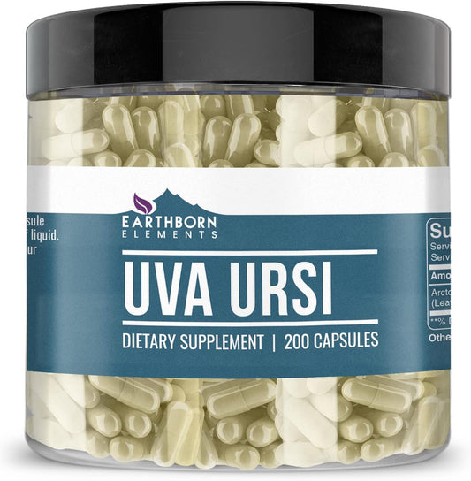 200 Pure Uva Ursi Capsules by Earthborn Elements - No Additives