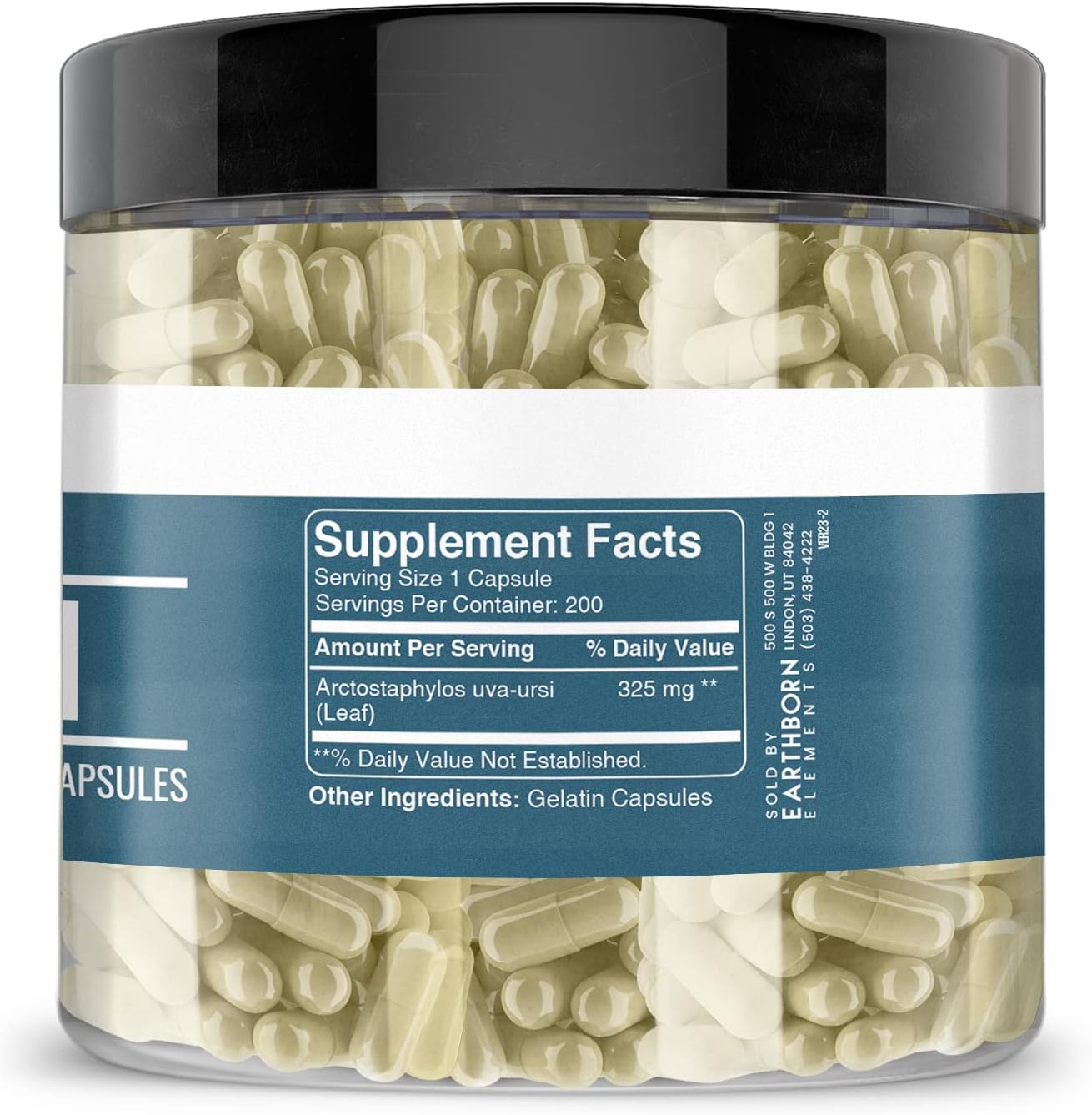 200 Pure Uva Ursi Capsules by Earthborn Elements - No Additives