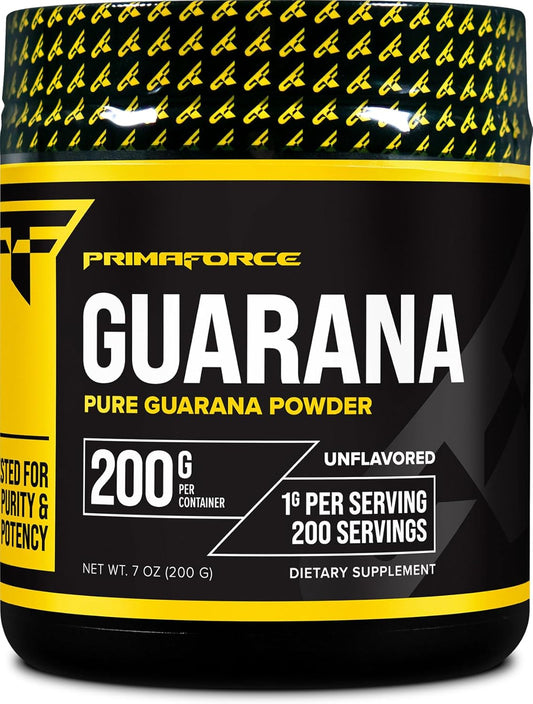 200 Servings of Pure Primaforce Guarana Powder (200g) - Unflavored Supplement