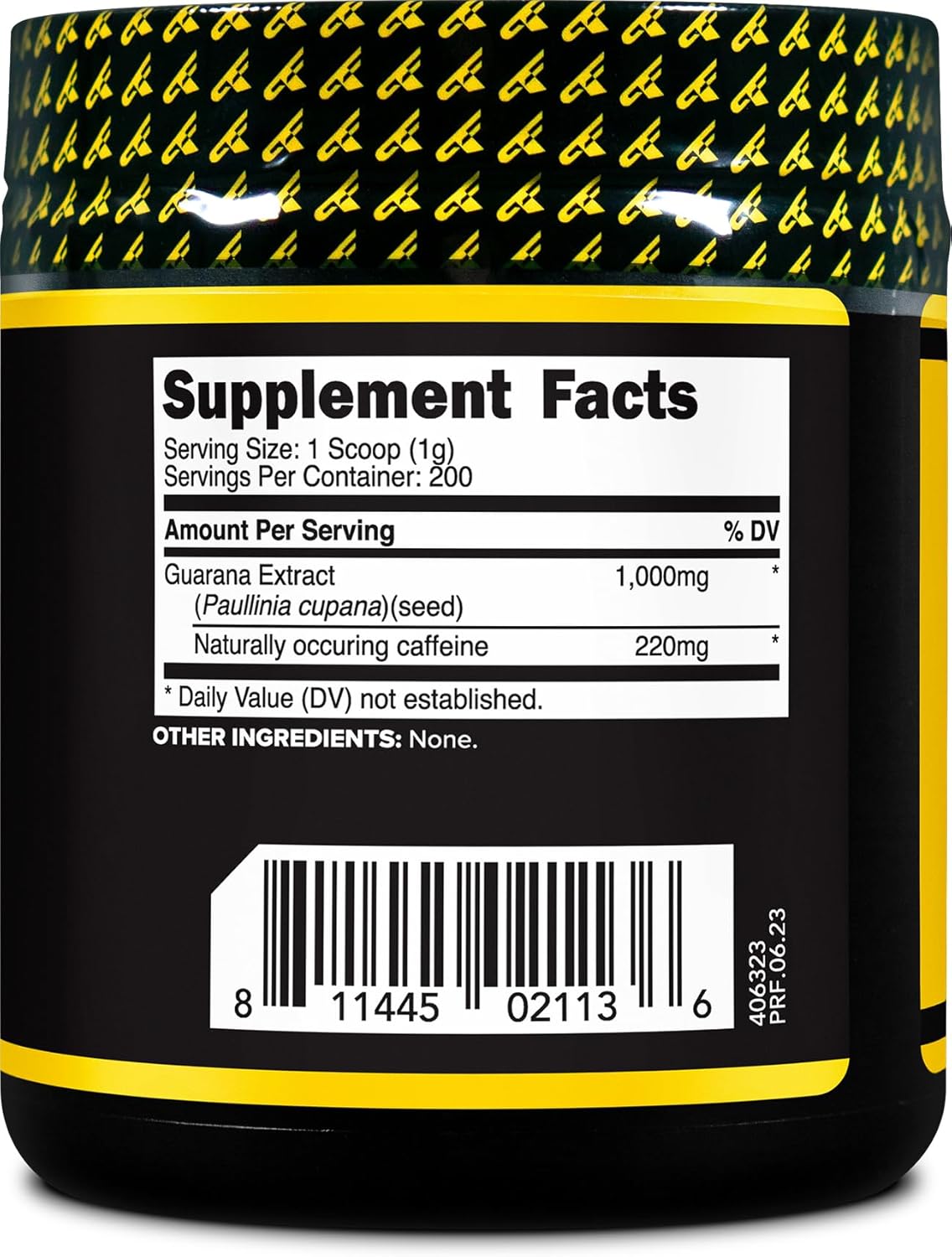 200 Servings of Pure Primaforce Guarana Powder (200g) - Unflavored Supplement