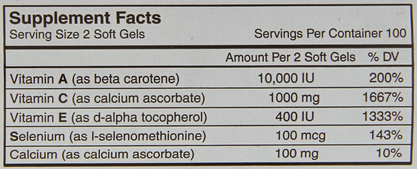 200 Softgel Carlson Antioxidant Formula - Boost Your Health Today!