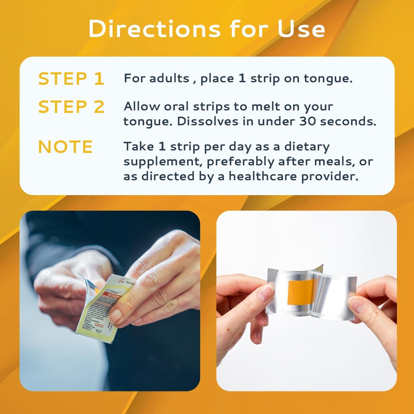 2000 IU Vitamin D3 Oral Strips Peppermint Flavor 10 Pack - Immunity & Mental Focus Boost