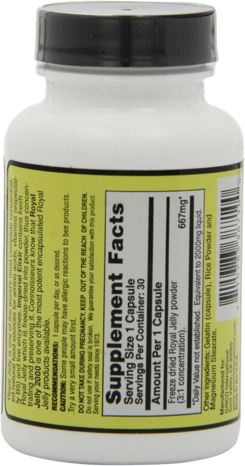 2000 mg Imperial Elixir Royal Jelly Capsules - 30 Count