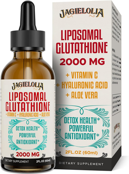 2000 MG Liposomal Glutathione Liquid Drops - Liver Detox & Energy Boost - Superior Absorption - 2 Fl. Oz - Anti-Aging Antioxidant Supplement