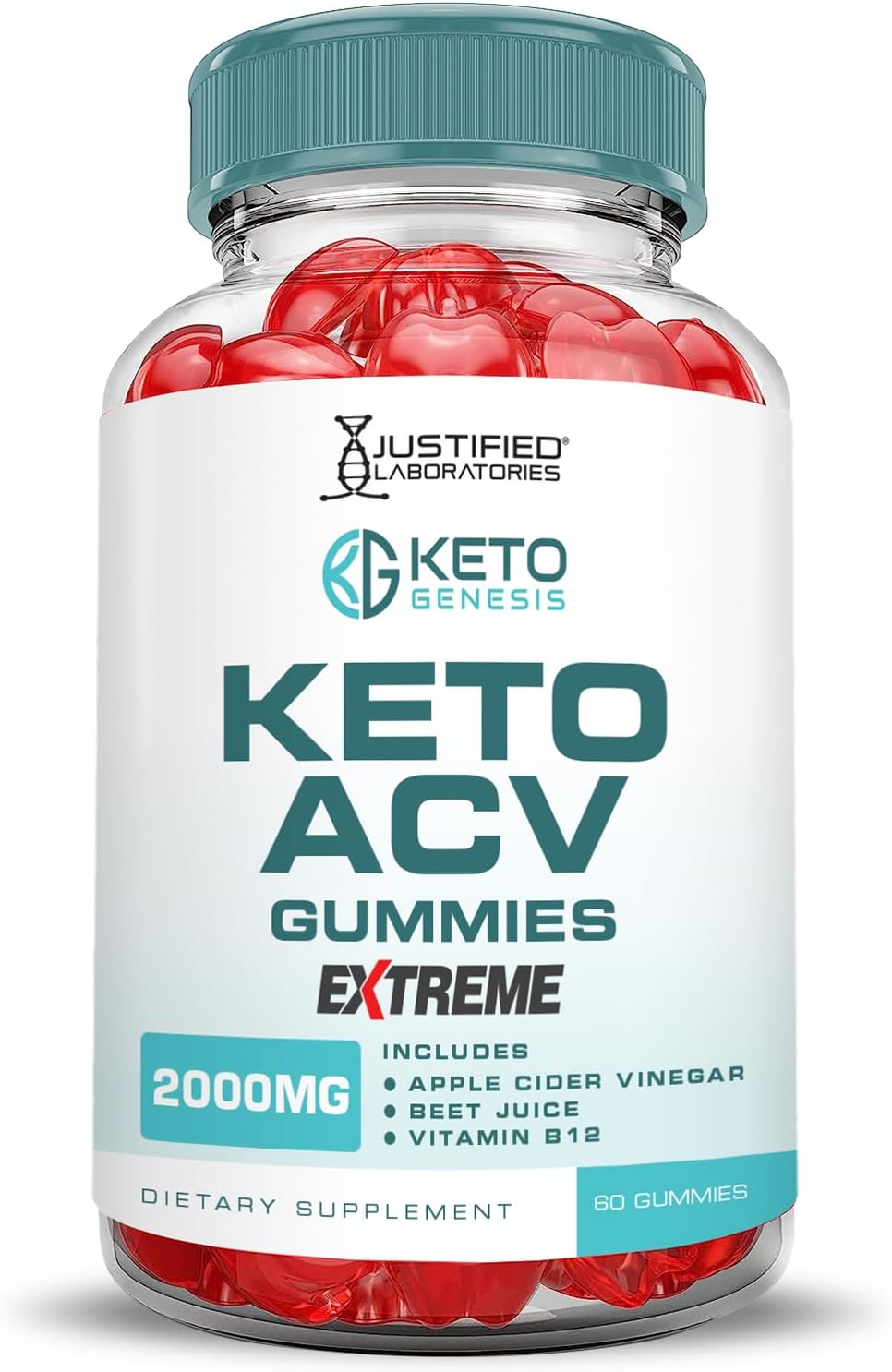 2000MG Keto Genesis ACV Gummies with Pomegranate Beet Juice Powder - Vegan Non GMO Formula - 60 Gummies