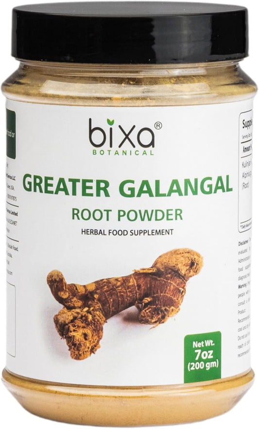 200g Bixa BOTANICAL Kulinjan Galangal Root Powder - Ayurvedic Herbal Supplement | Gluten Free, Non-GMO, Vegan | 100% Pure Steam Treated Alpinia Galanga