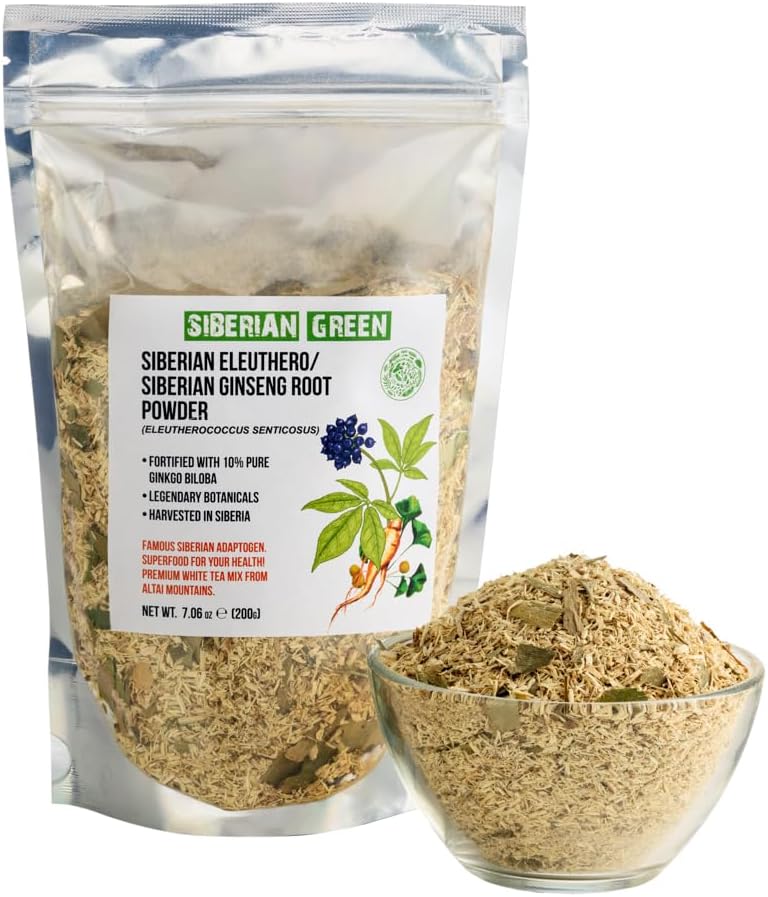 200g Siberian Green Siberian Ginseng Dried Root Powder with Ginkgo Biloba