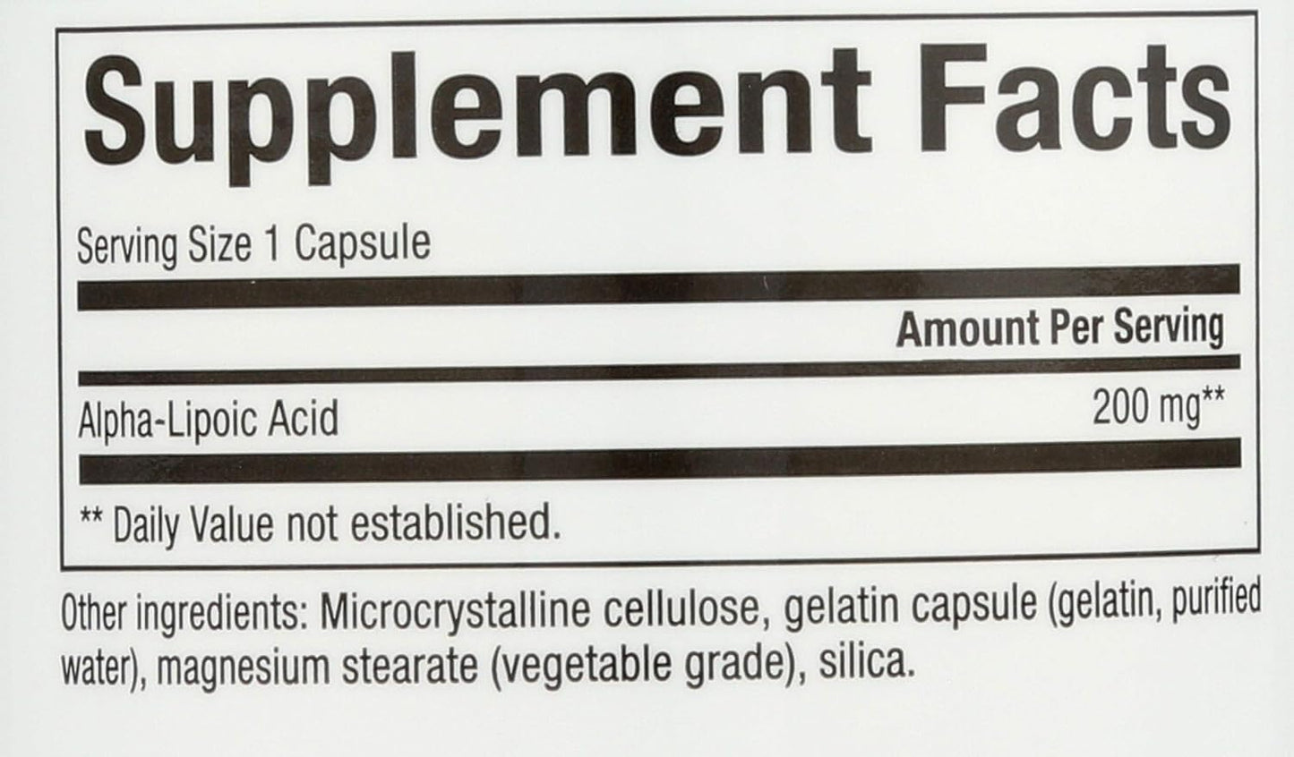 200mg Alpha-lipoic Acid Capsules - Natural Factors, 60 Count