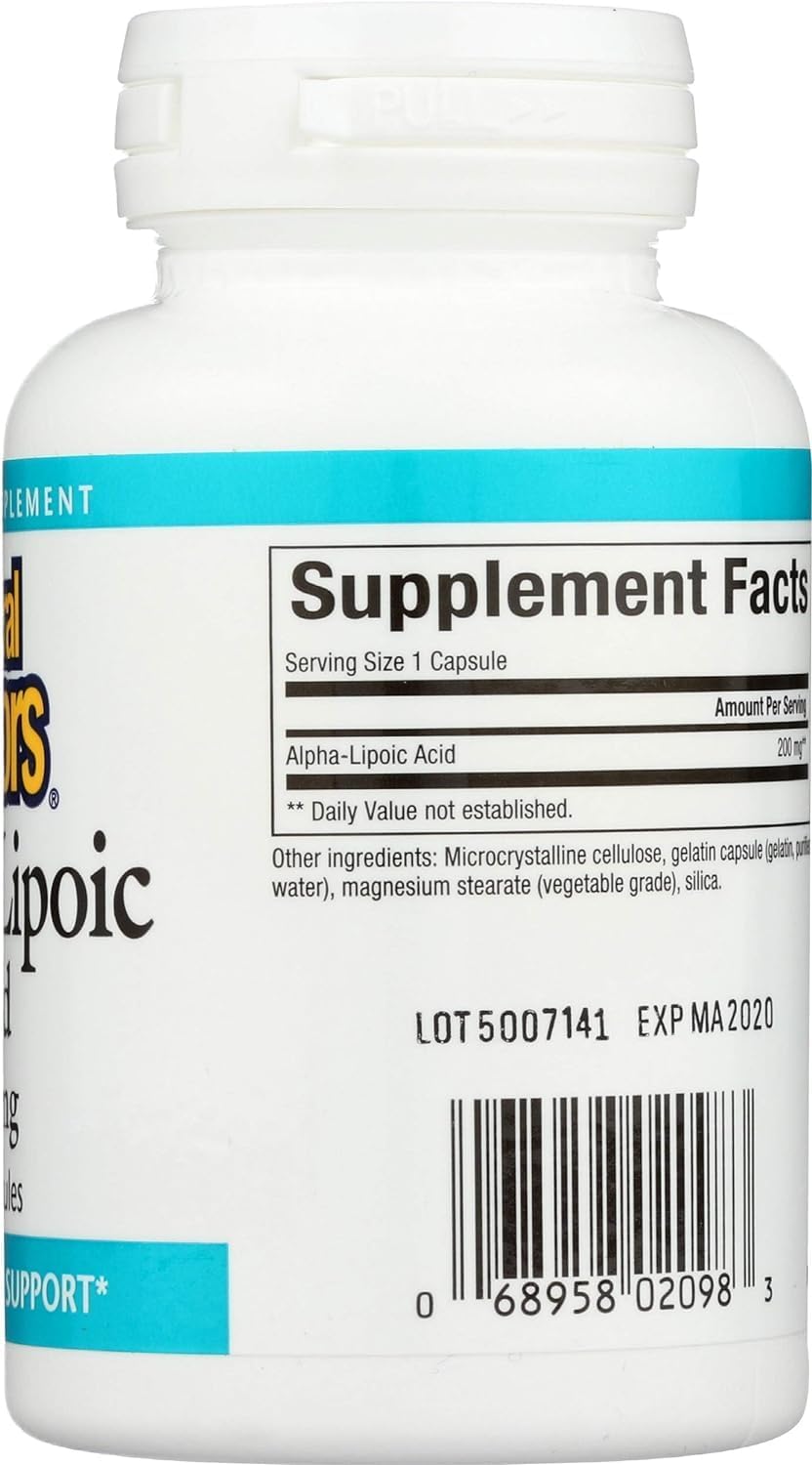 200mg Alpha-lipoic Acid Capsules - Natural Factors, 60 Count