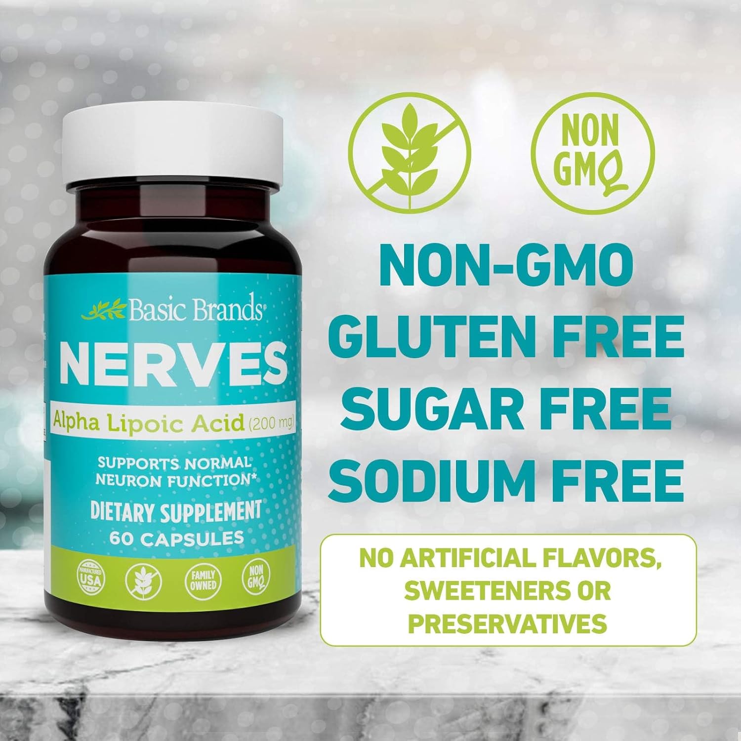 200mg Alpha Lipoic Acid for Neuron Function - Pack of 1 by Basic Brands