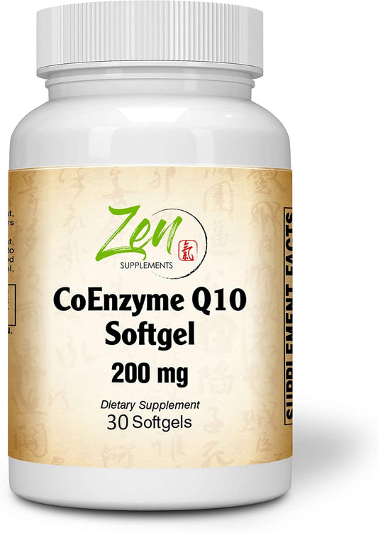 200mg CoEnzyme Q10 Softgels for Heart Health & Energy - Antioxidant Support with Vitamin E Oil - Non-GMO & Gluten Free - 30ct