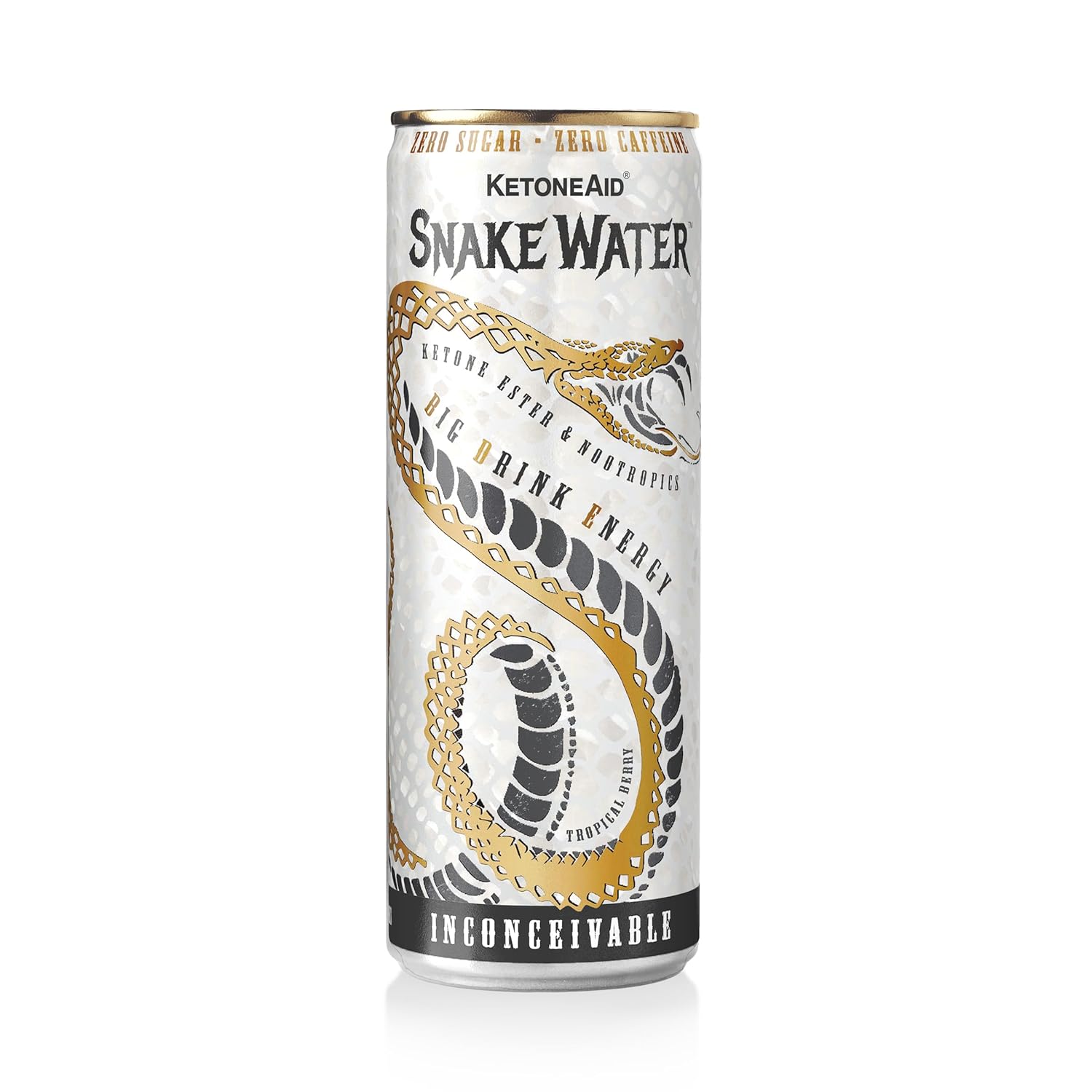 2023 KetoneAid SnakeWater Energy Drink with Ketone Ester and Nootropics for Boosting Focus | 12 Oz Can