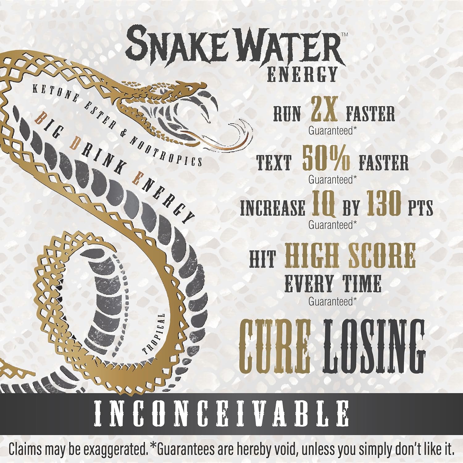 2023 KetoneAid SnakeWater Energy Drink with Ketone Ester and Nootropics for Boosting Focus | 12 Oz Can