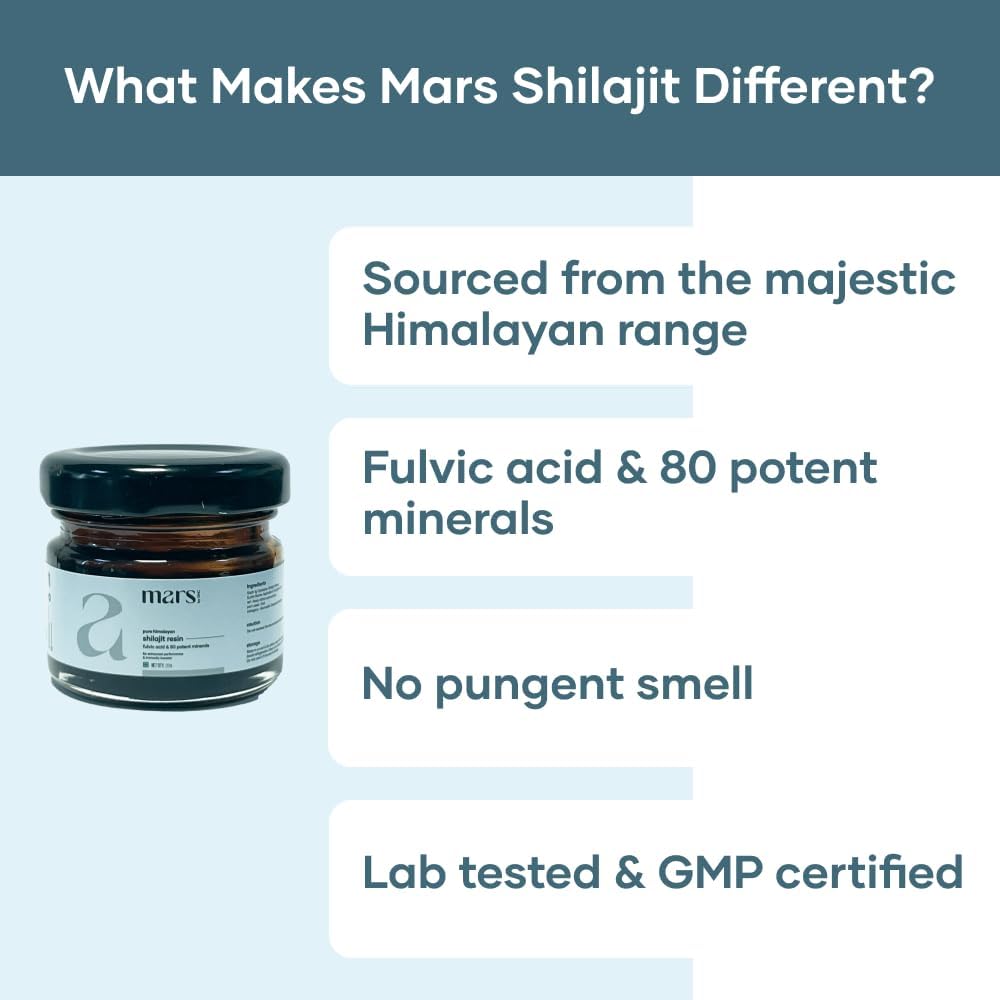 20g Mars by GHC Pure Himalayan Shilajit Gold Resin - Organic Well Being Supplement from Himalayas - Good Health Company
