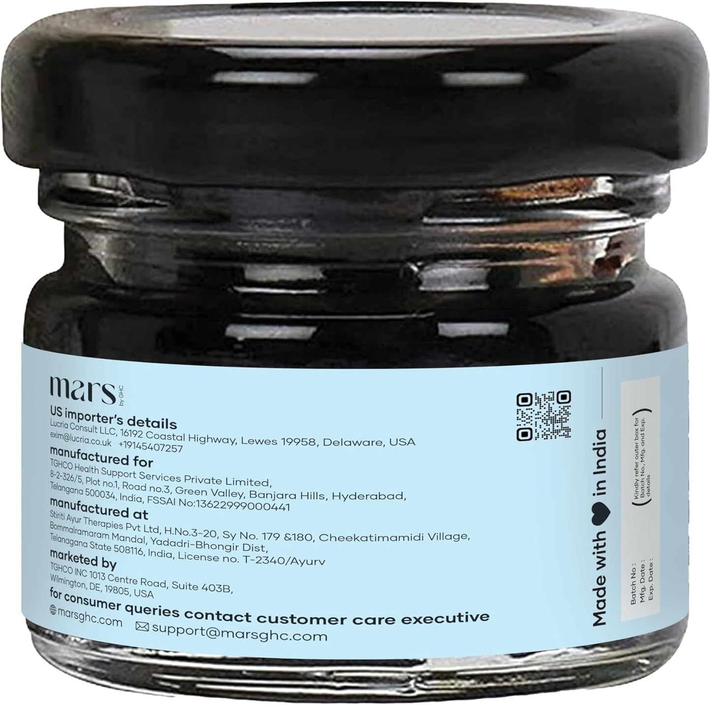 20g Mars by GHC Pure Himalayan Shilajit Gold Resin - Organic Well Being Supplement from Himalayas - Good Health Company