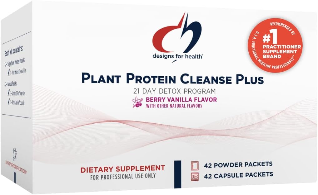 21 Day Plant Protein Cleanse Plus Detox Program for Healthy Liver Function with Antioxidants & Herbs - Vegetarian Protein Powder Drink & Vitamin Packs by Designs for Health