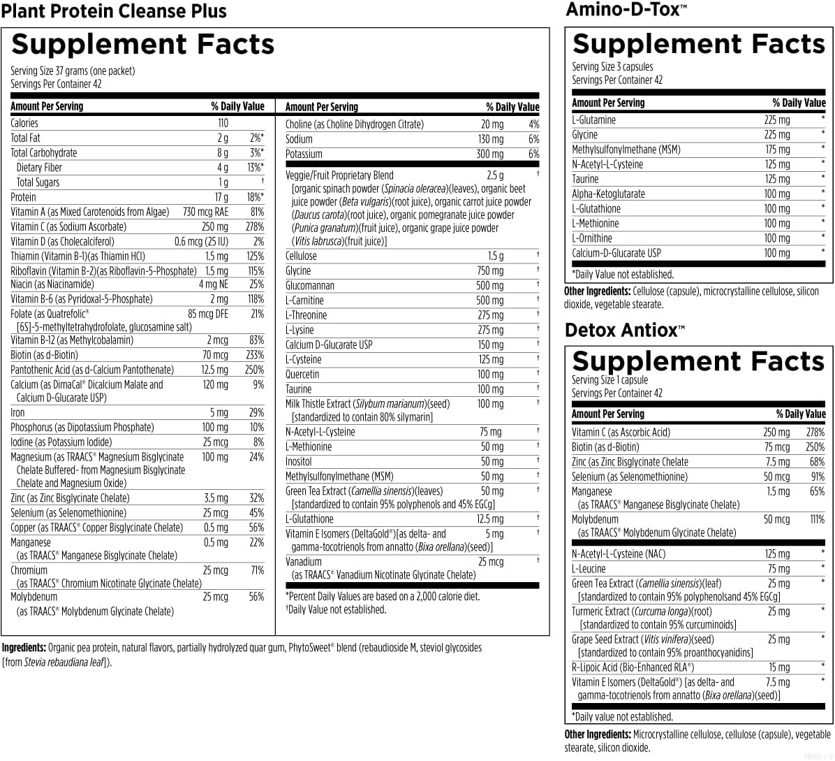 21 Day Plant Protein Cleanse Plus Detox Program for Healthy Liver Function with Antioxidants & Herbs - Vegetarian Protein Powder Drink & Vitamin Packs by Designs for Health
