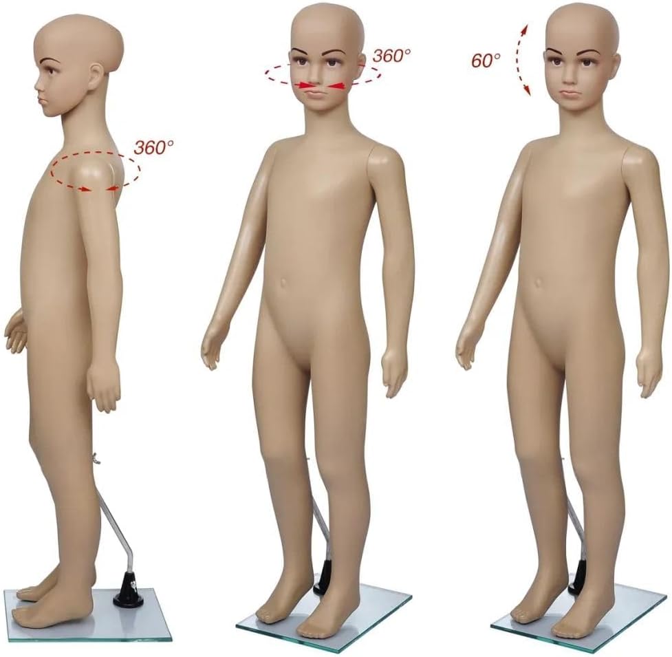 21.7" Mannequin Child with 24" Bust and 20.1" Waist - Beige Color, Fitment Tested