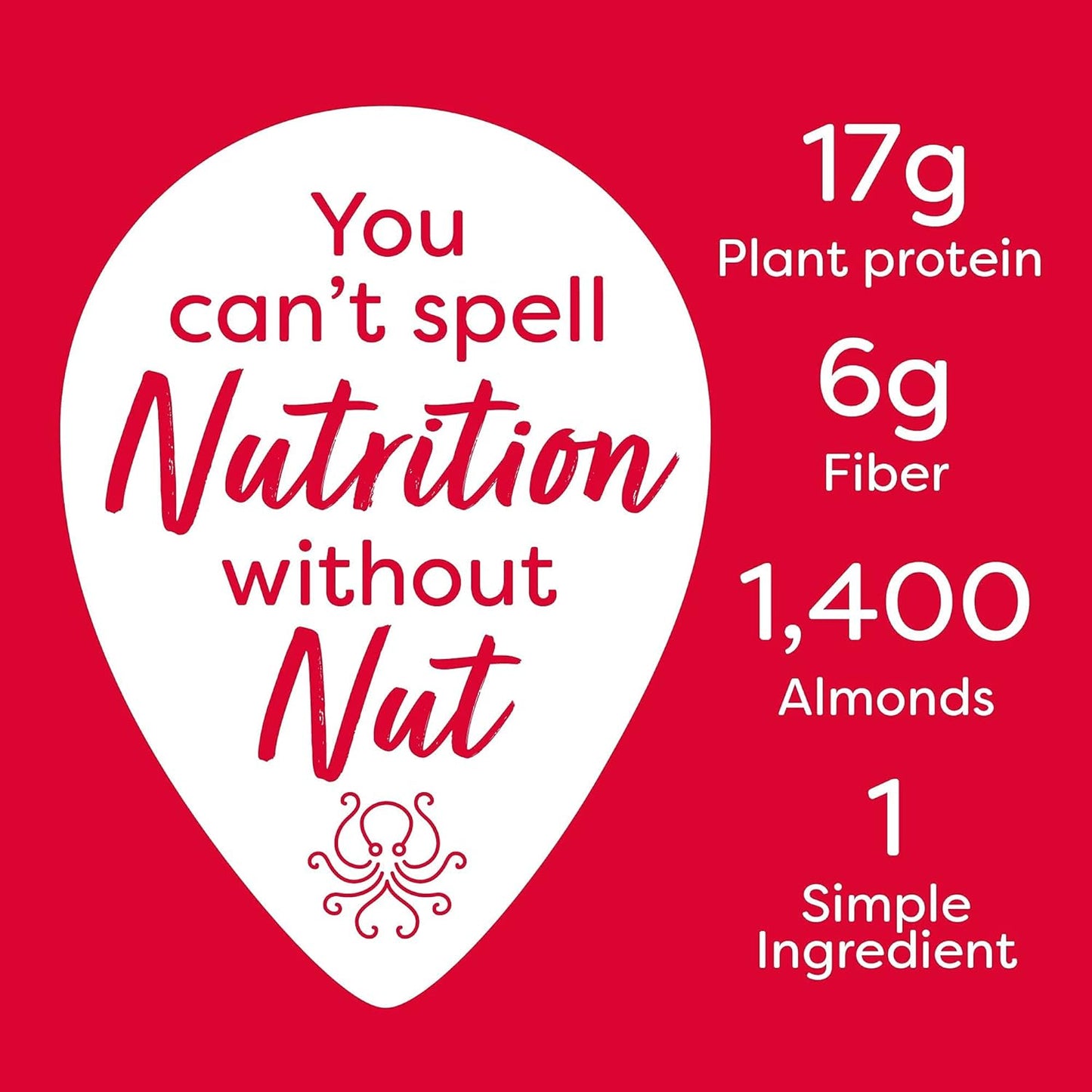 21oz OCTONUTS Almond Protein Powder - California Almonds, 17g Plant Protein, Keto & Paleo Friendly, Vegan & Gluten Free - 17 Servings