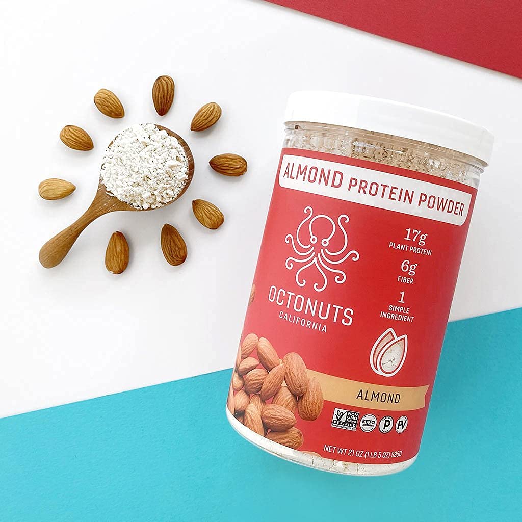 21oz OCTONUTS Almond Protein Powder - California Almonds, 17g Plant Protein, Keto & Paleo Friendly, Vegan & Gluten Free - 17 Servings