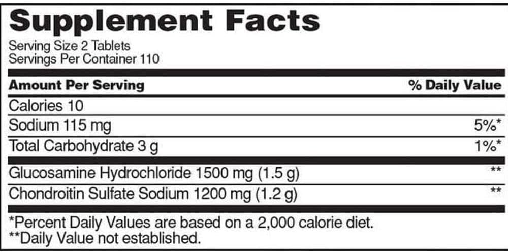 220 Count Kirkland Signature Glucosamine 1500mg/Chondroitin 1200mg Sulfate Extra Strength Tablets