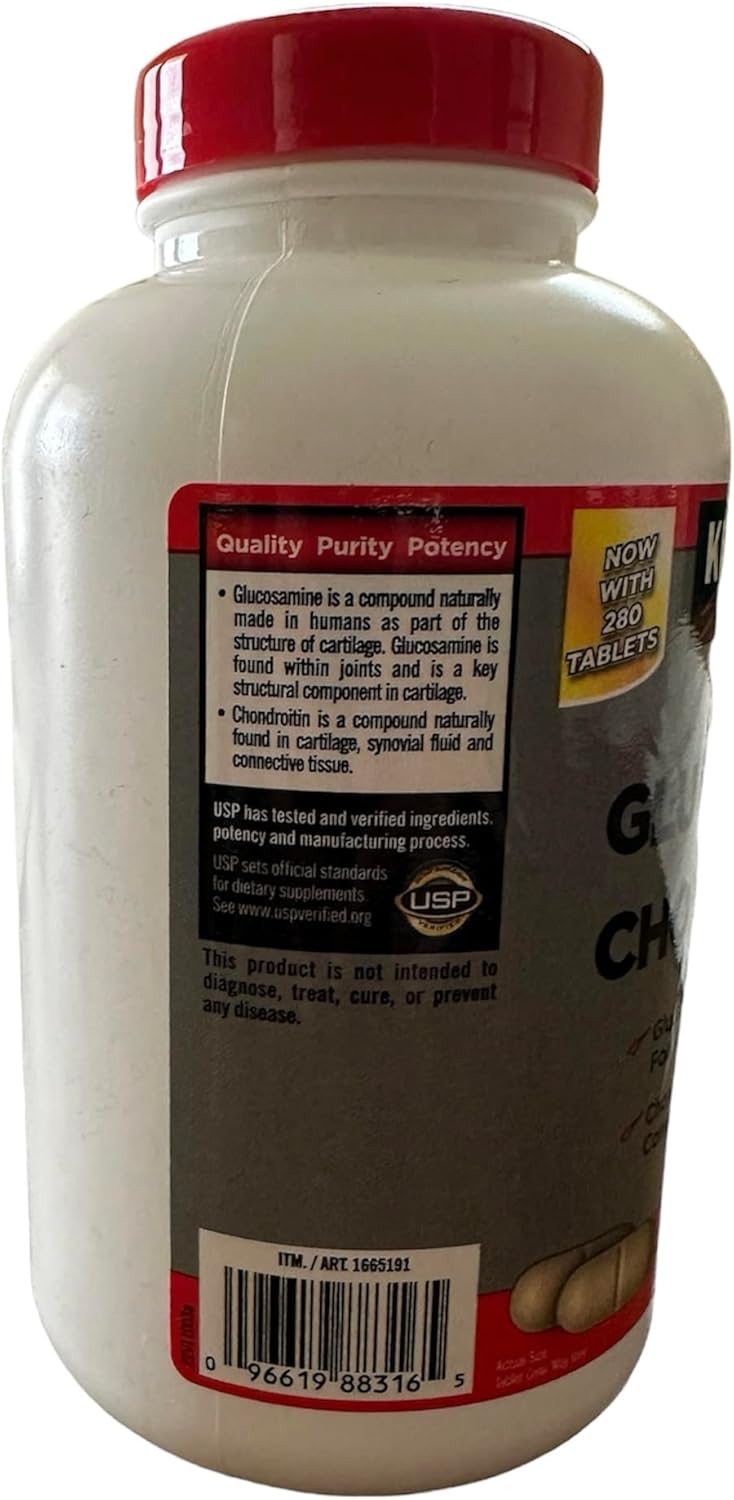 220 Tablets Kirkland Signature Glucosamine HCI 1500mg Chondroitin Sulfate 1200mg - New Higher Count