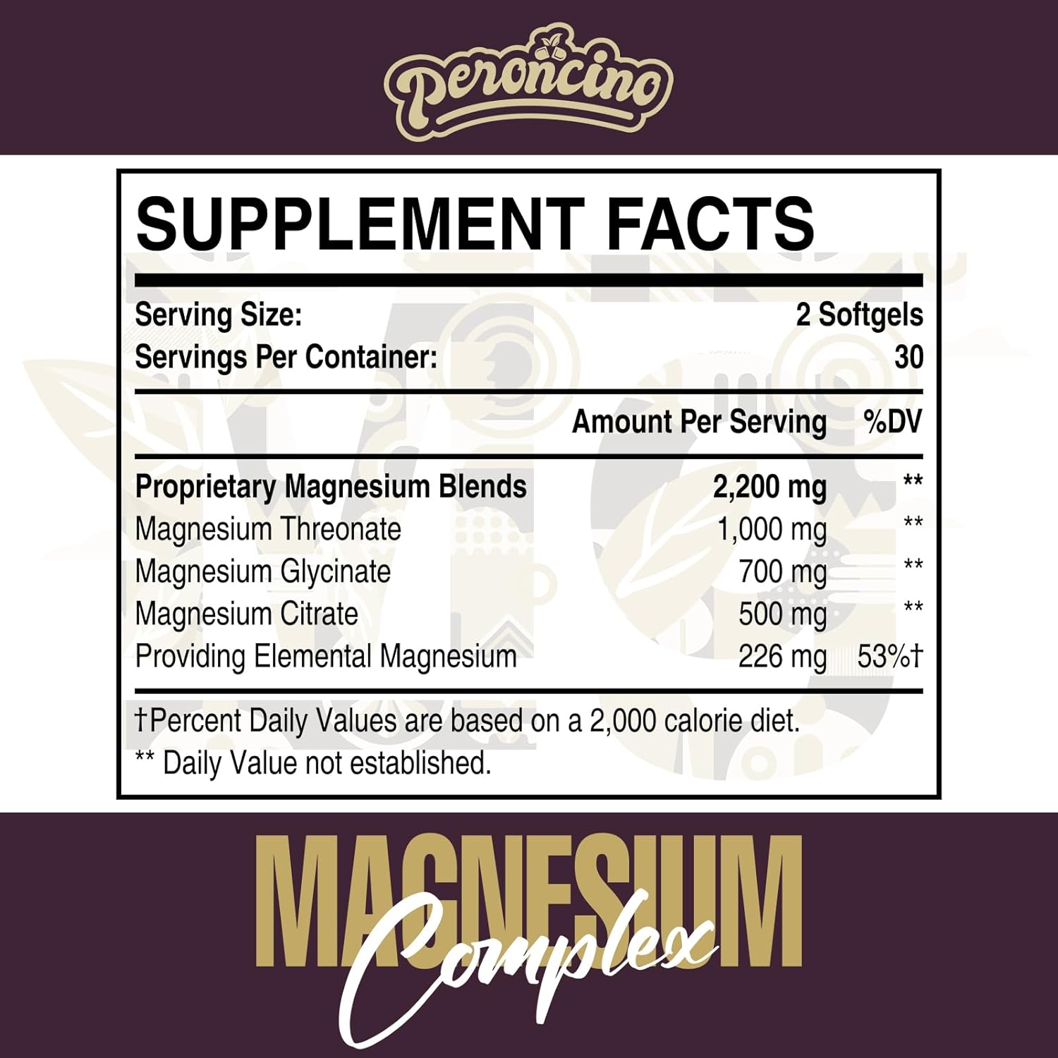 2200MG Liposomal Magnesium Complex Softgels - Threonate, Glycinate, Citrate - 3-in-1 Supplement - Gluten Free - 120 Count (2 Pack)