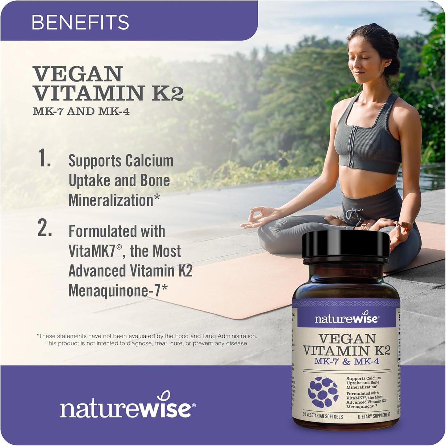 2250mg Turmeric Curcumin with BioPerine, Vegan Vitamin K2 MK-7, and MK4 - 180 Count & 90 Softgels by NatureWise