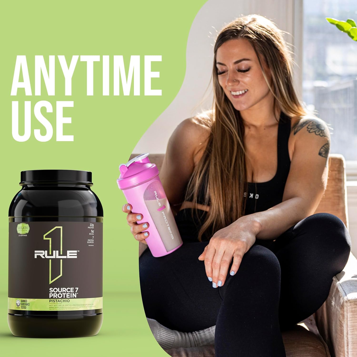 22g Sustained Protein Gelato-Inspired Powder with 10g EAAs - 2 Pounds, Pistachio Gelatio Flavor