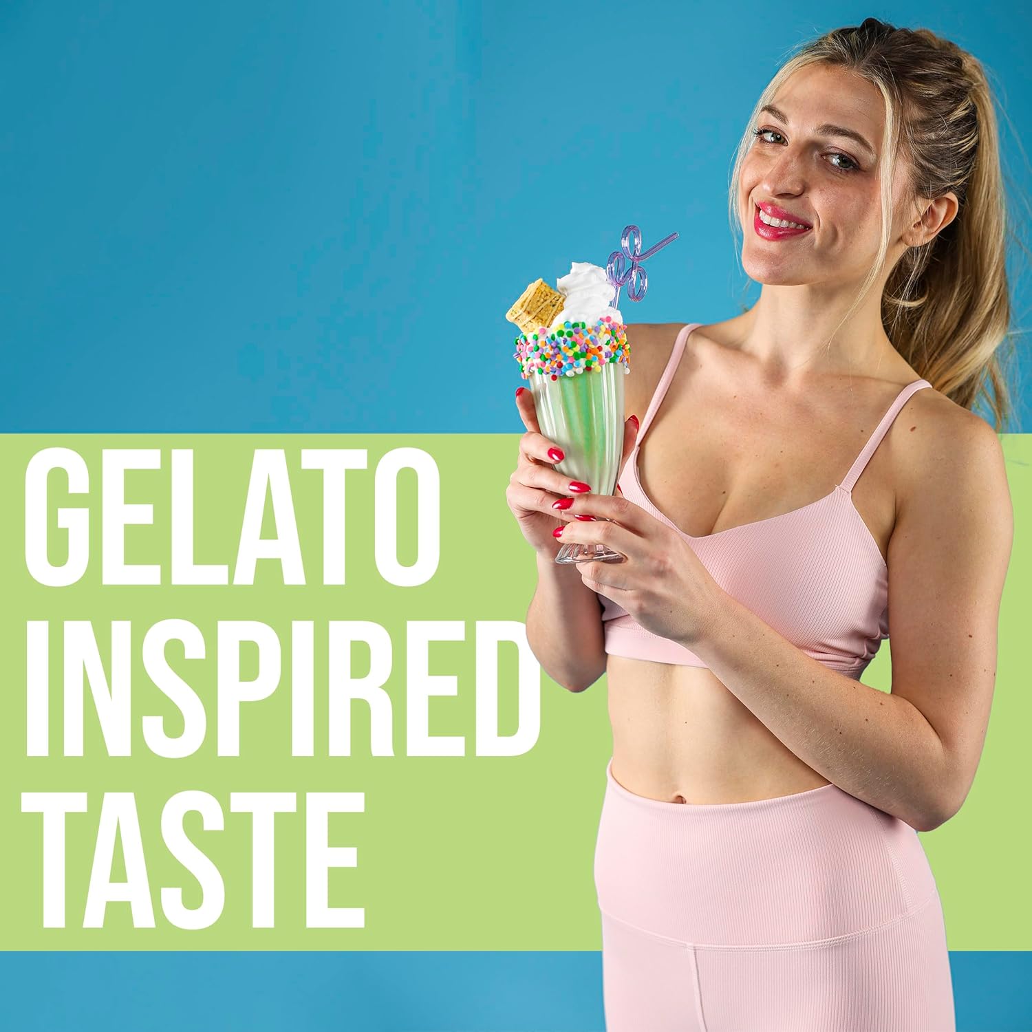 22g Sustained Protein Gelato-Inspired Powder with 10g EAAs - 2 Pounds, Pistachio Gelatio Flavor