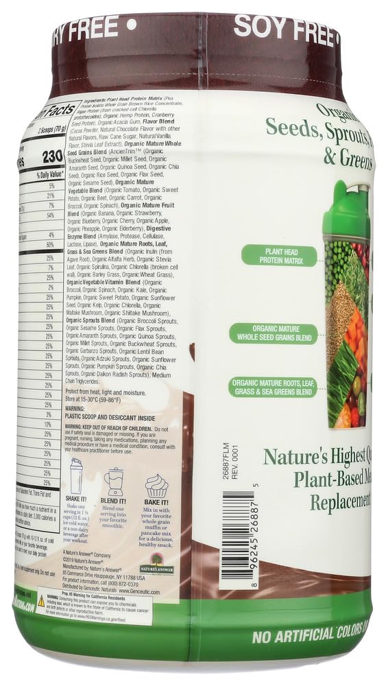 2.3 Pound Genceutic Naturals Chocolate Plant-Based Real Meal