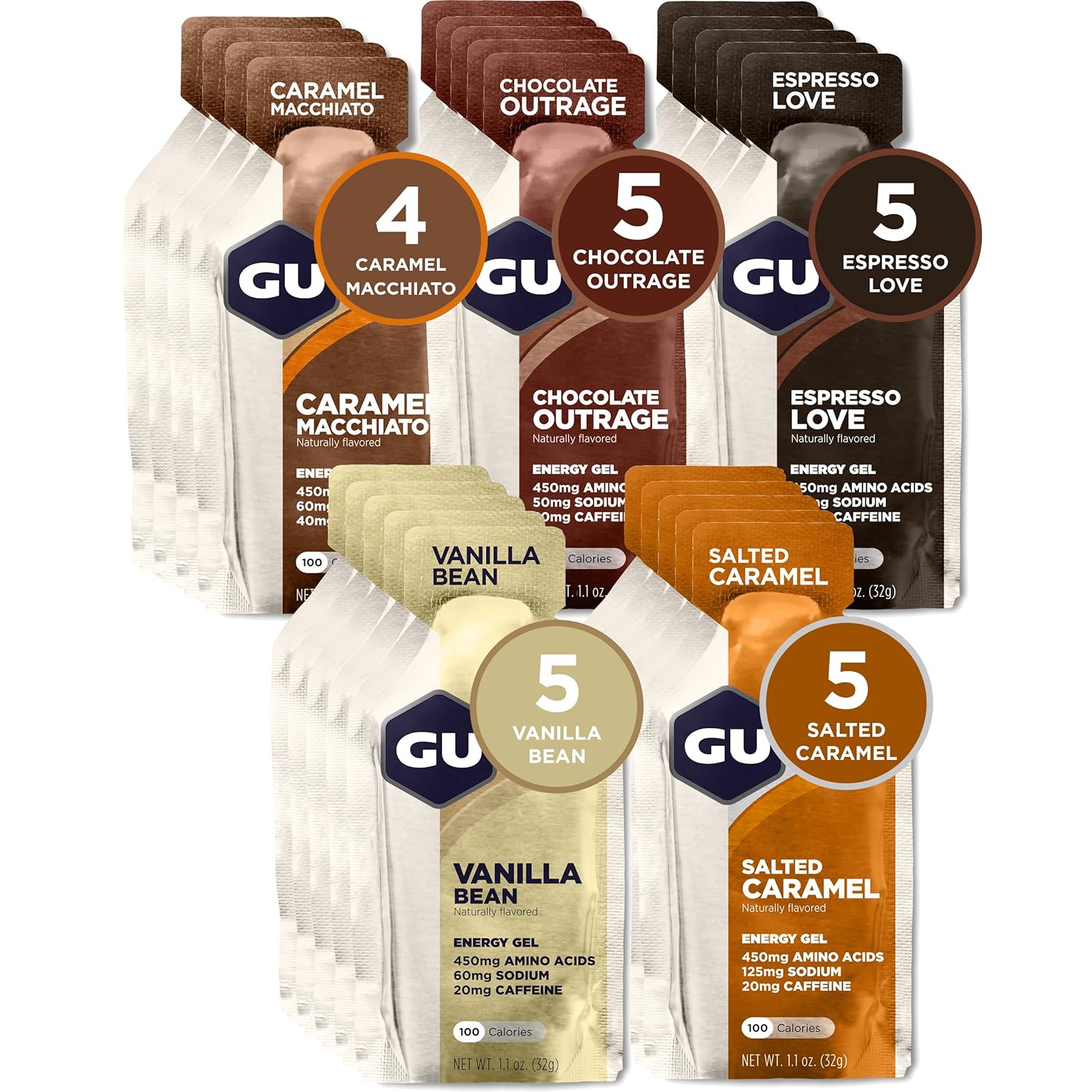 24-Count Assorted Vegan Gluten-Free Energy Gels for Any Workout
