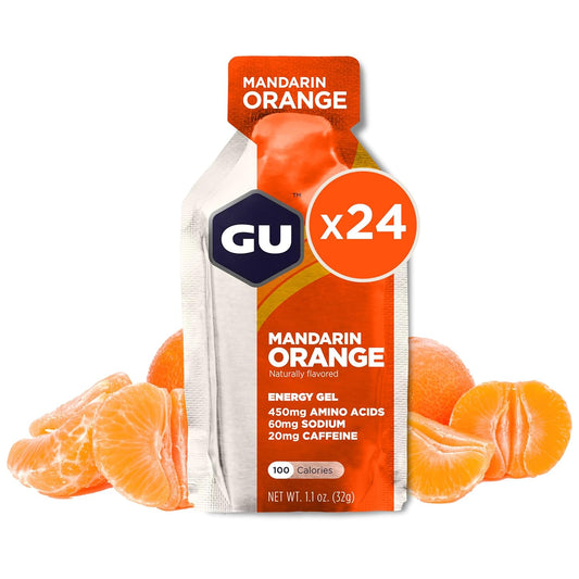 24-Count GU Energy Original Sports Nutrition Energy Gel - Vegan, Gluten-Free, Dairy-Free, Kosher - Mandarin Orange Flavor for Any Workout