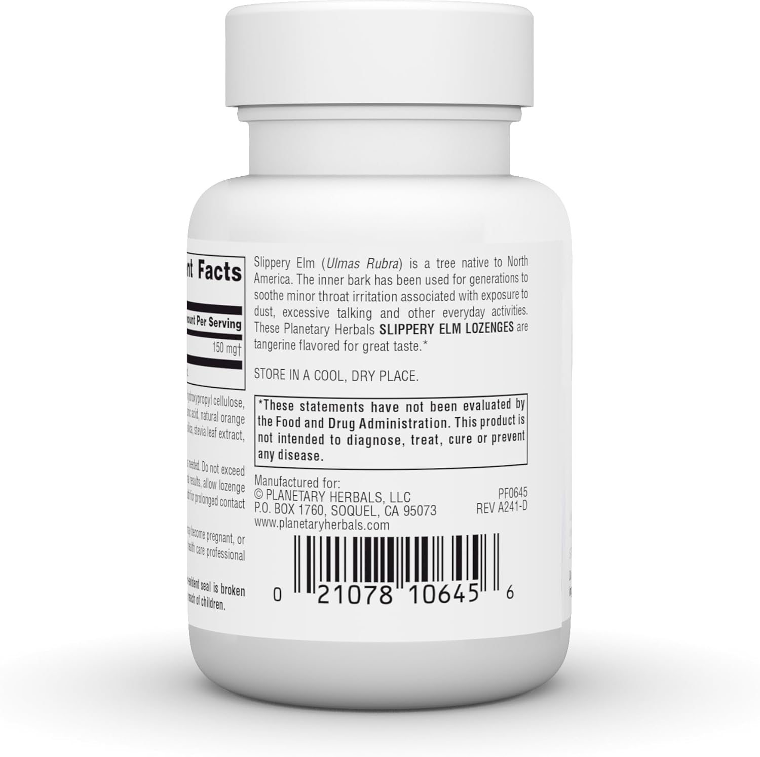 24 Count Planetary Herbals Slippery Elm Lozenges for Throat Support