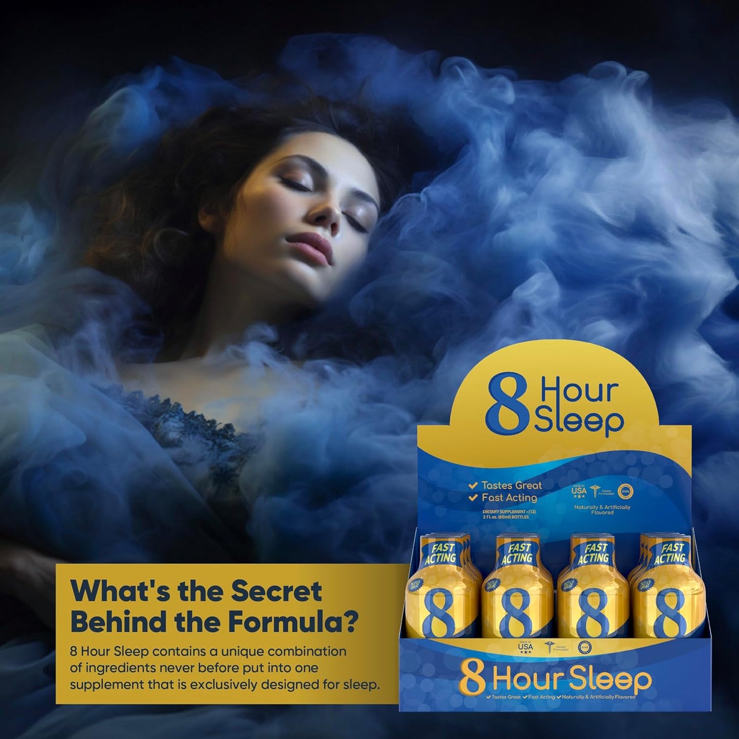 24 Count Vitamin Energy Sleep Drink Shots, Natural Berry Flavor, 1.93 Fl Oz - 8 Hour Energy Boost & Restful Sleep