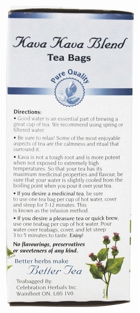 24 CT Celebration Herbals Organic Kava Kava Tea - Pure and Natural Flavor