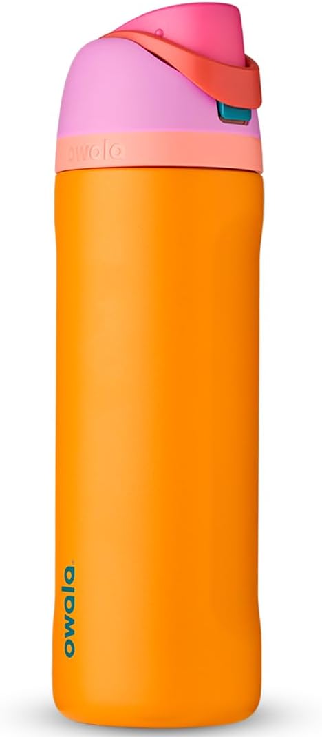 24 oz Owala FreeSip Insulated Stainless Steel Water Bottle with Straw - BPA-Free for Sports, Travel, School - Tropical