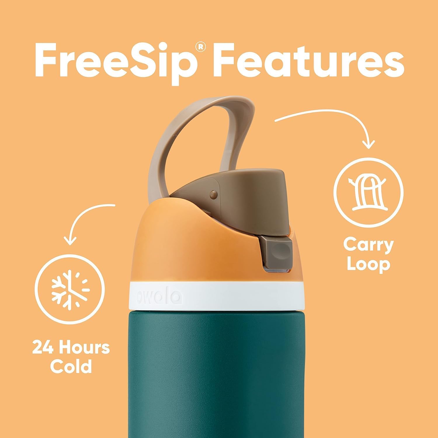 24 oz Owala FreeSip Stainless Steel Water Bottle with Straw - BPA-Free Insulated Sports Bottle for Travel, School, and Sports - Surfs Edge