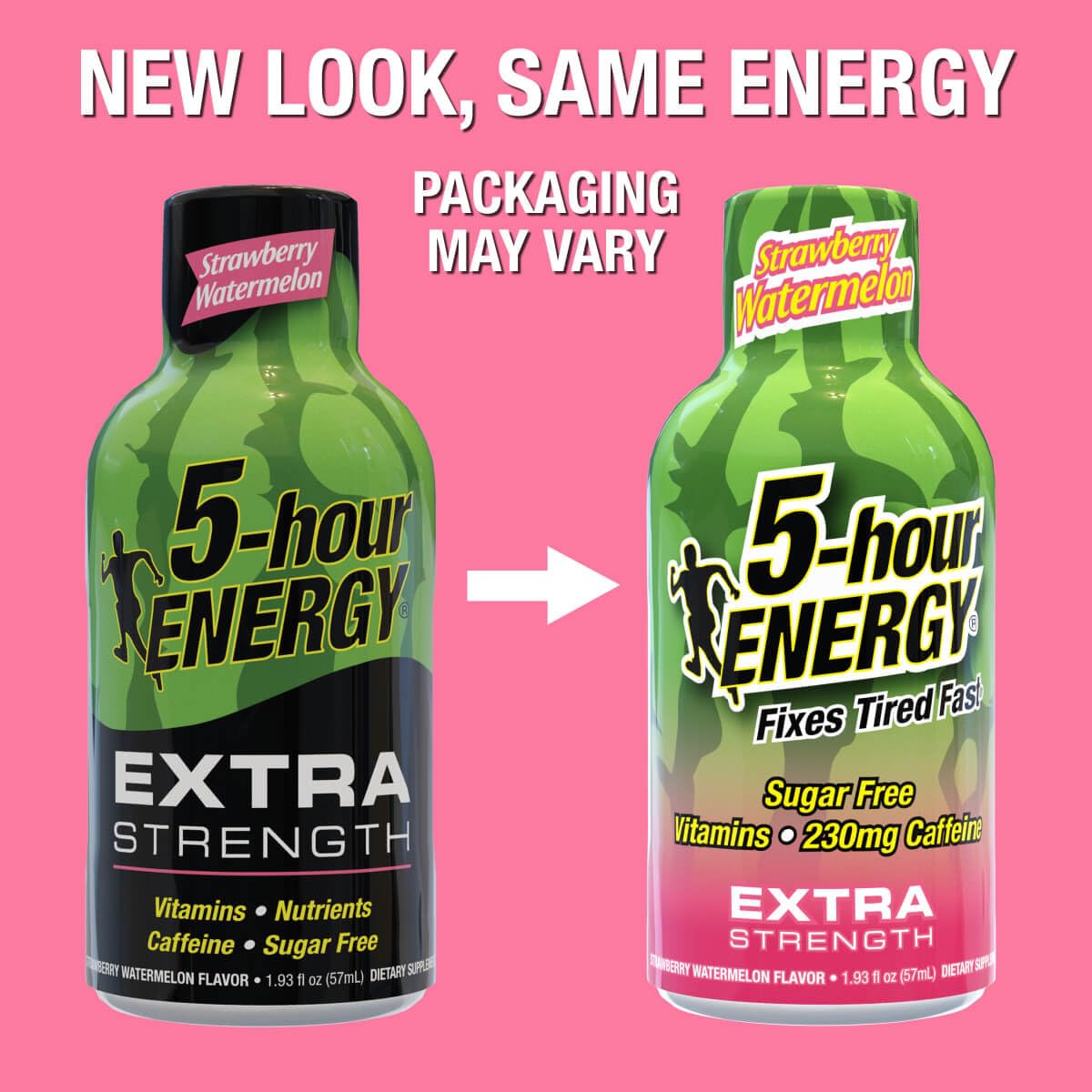 24-Pack 5-Hour Energy Extra Strength Shots in Strawberry Watermelon Flavor - 1.93 Fl Oz Shots