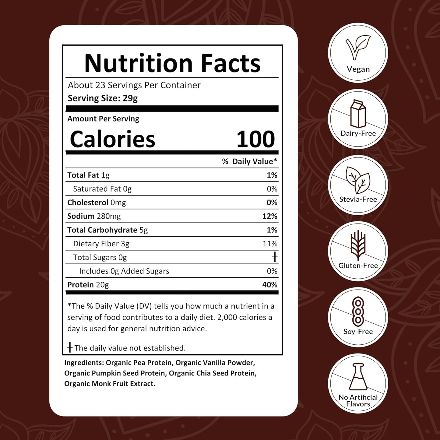 24-Pack NUTRAPULSE Organic Vegan Protein Powder Samples - Plant-Based, Gluten-Free, Non-GMO, 20g Protein/Serving - Vanilla Flavor