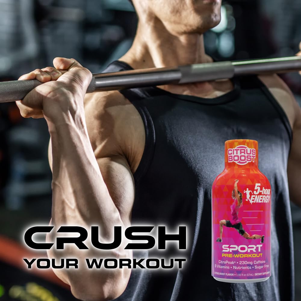 24 Pack of 5-Hour Energy Extra Strength Sport Shots with Citrapeak for Pre-Workout Energy Boost